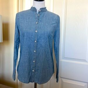 NWT -JCrew denim shirt with rhinestone buttons super cute. Size small